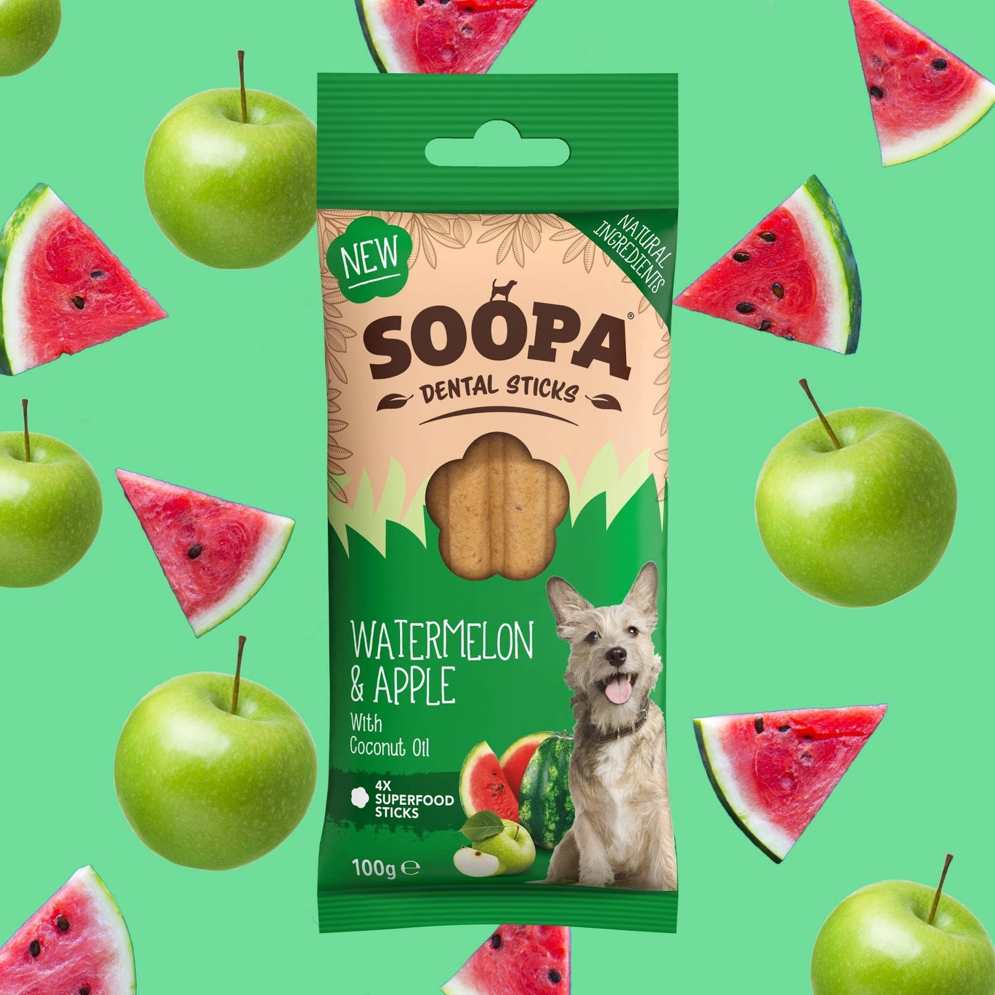 Watermelon & Apple Dental Sticks (100g)