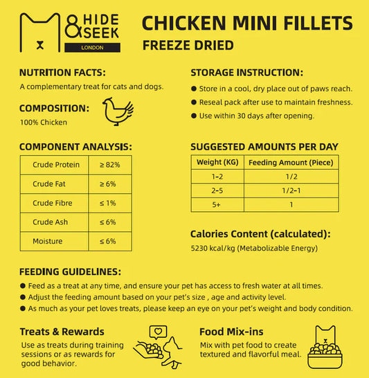 Freeze Dried Chicken Mini Fillets (75g)