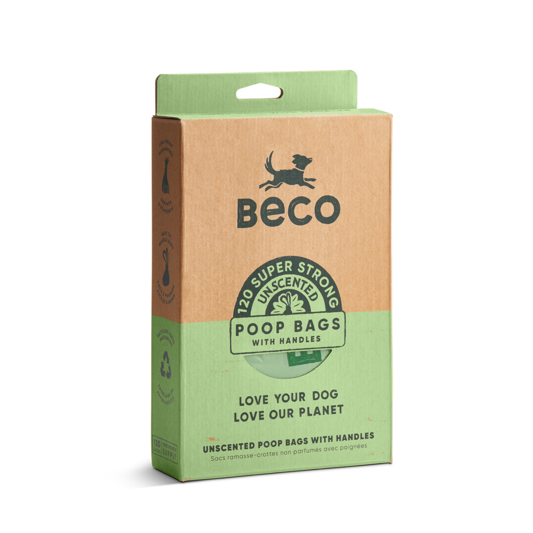 Poop Bags with Handles (120 pack/8 rolls)