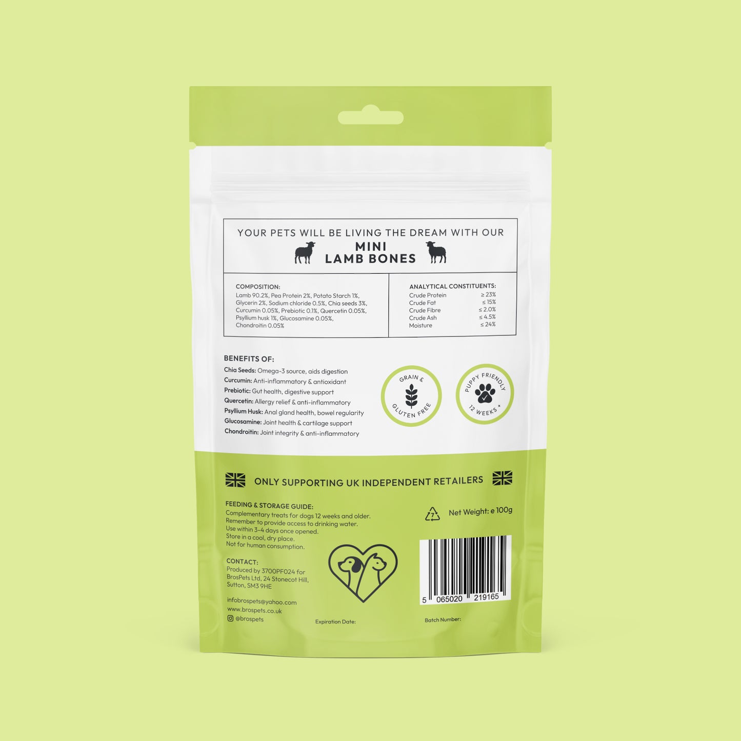 Mini Lamb Bones (100g)