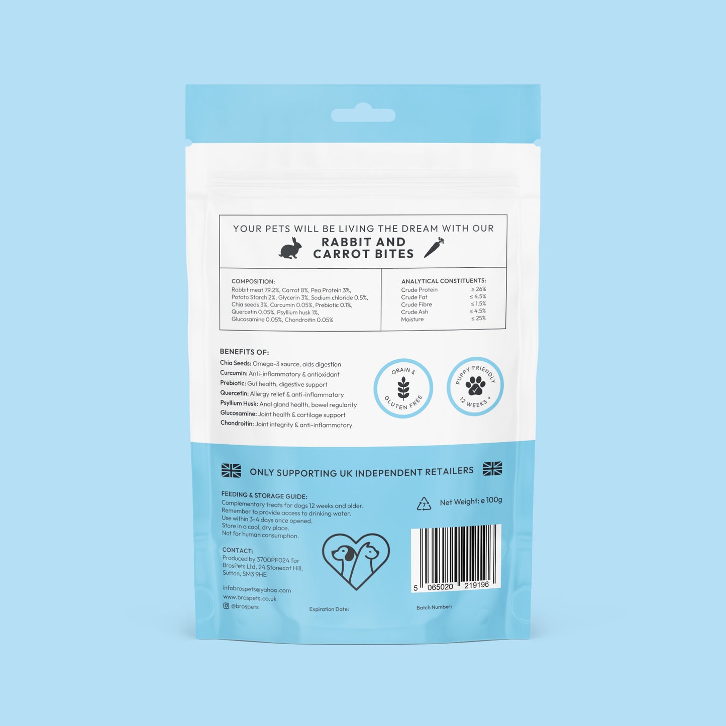 Rabbit & Carrot Bites (100g)