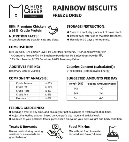 Freeze Dried Rainbow Biscuits (150g)